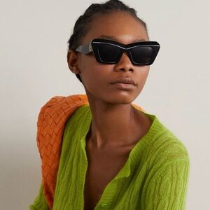 LOEWE Oversized Cat Eye Acetate Sunglasses – Black